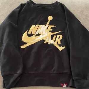 Nike Air Men's Black and Gold Crewneck Sweater